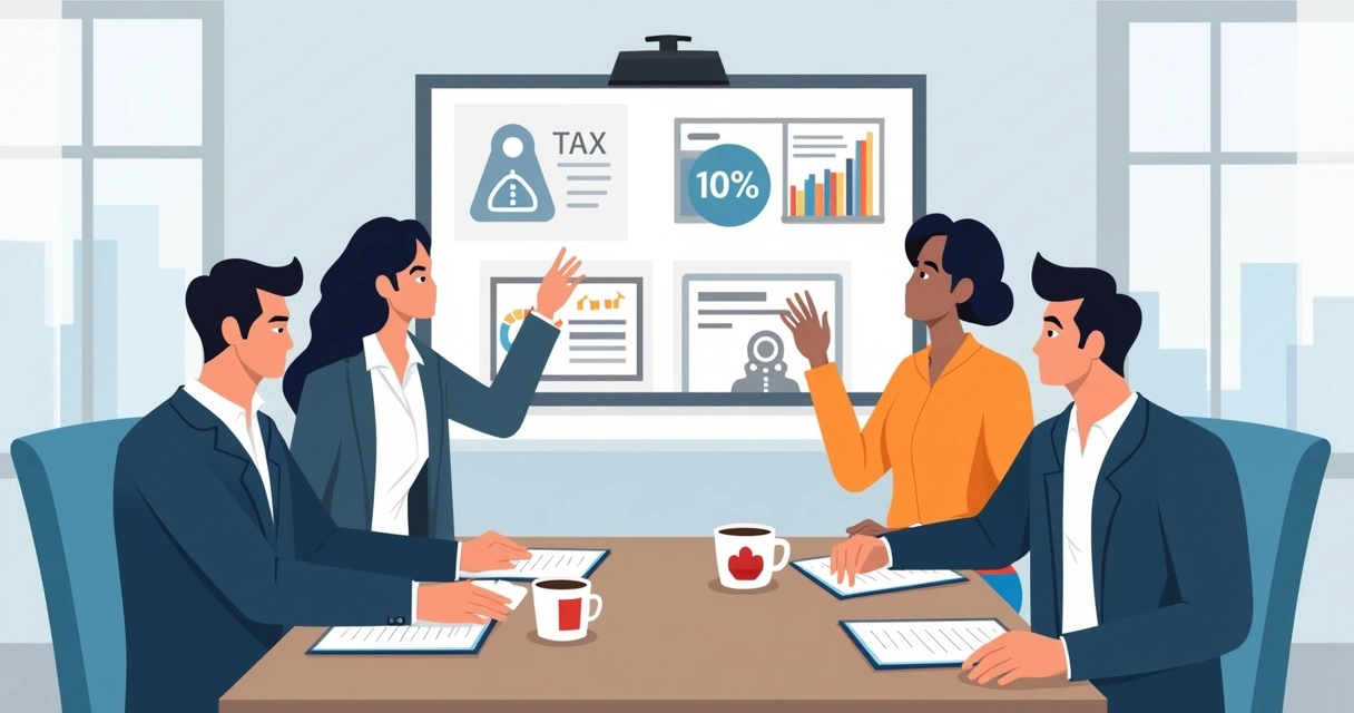 Grupo de vendedores debatendo soluções para marketplace 