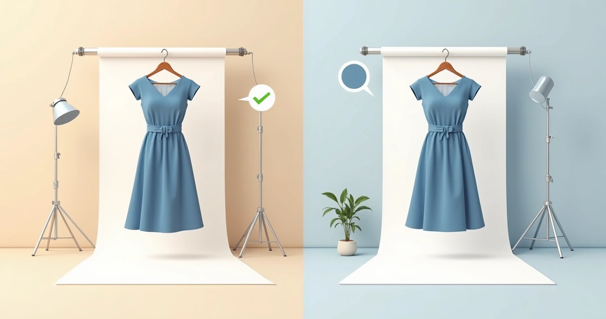 Comparação entre foto real e edição fiel de produto para anúncio 