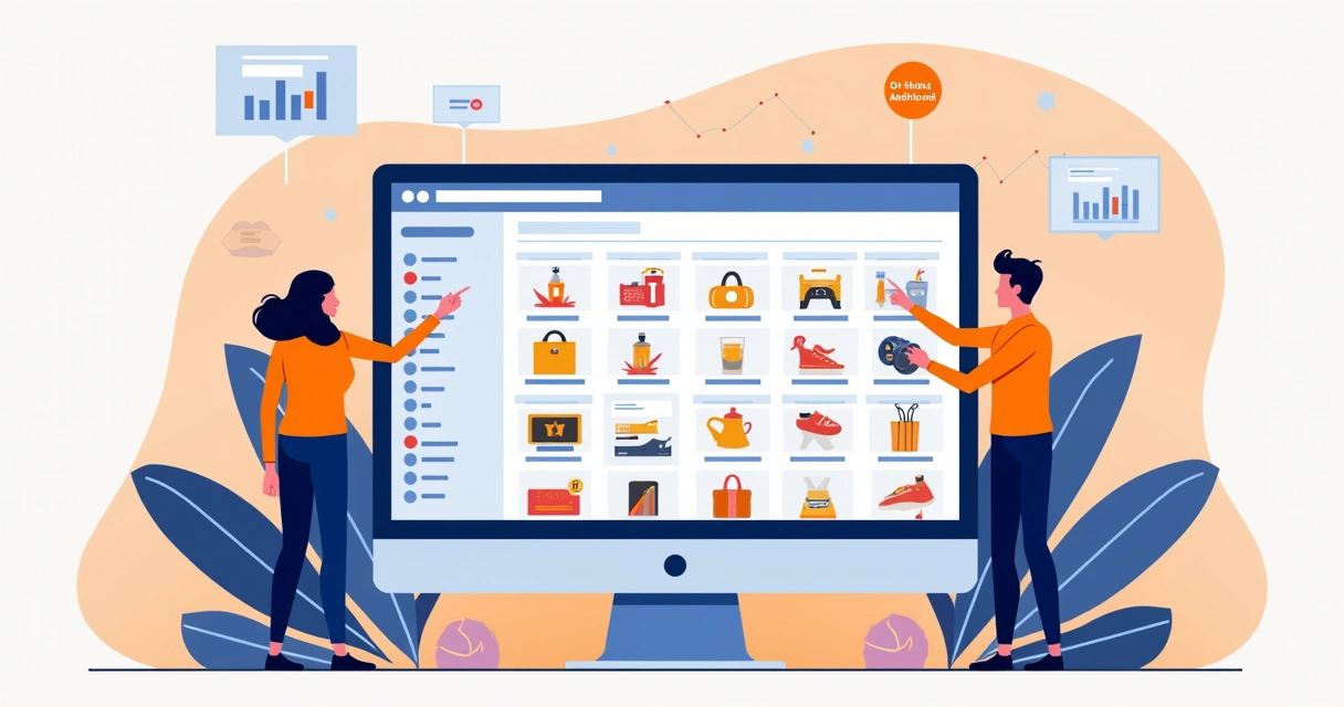 Lista variada de produtos em marketplace Shopee 