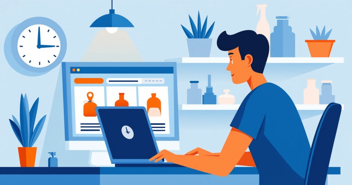 Vendedor editando anúncio da Shopee no notebook 