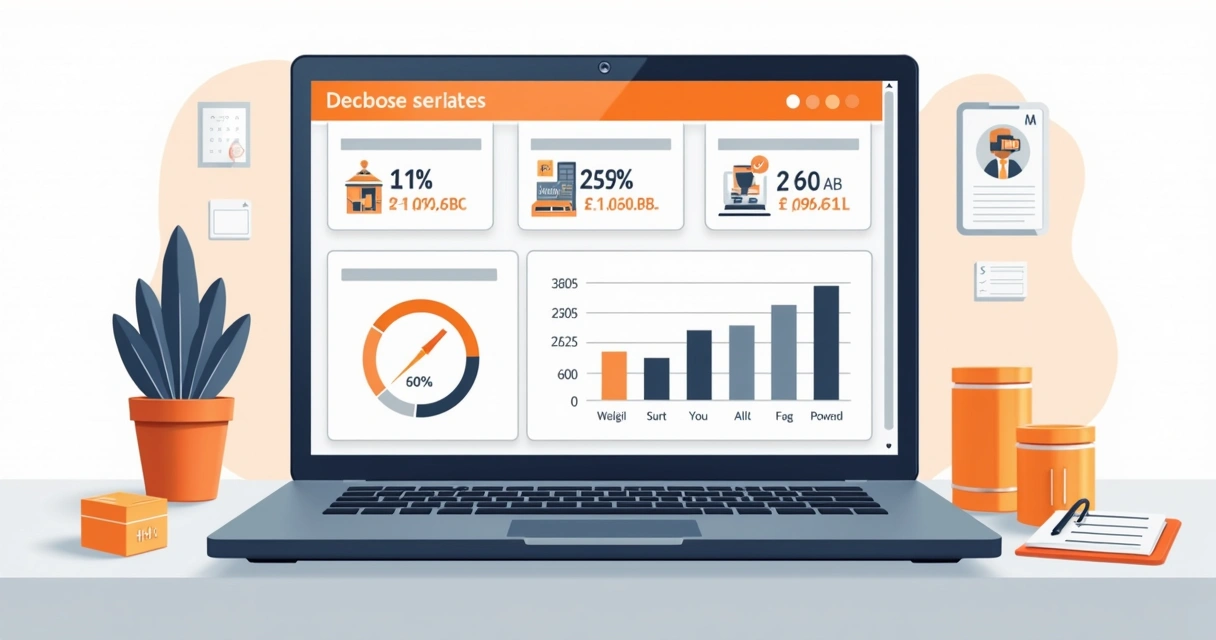 Painel com gráficos de comissão e preços no marketplace 