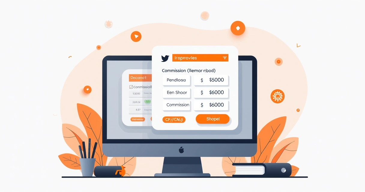 Simulação de cálculo de comissão Shopee em tela de computador 